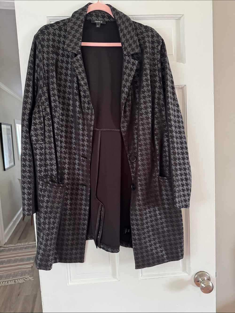 torrid Black & Gray Houndstooth Blazer Jacket